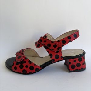 Abrojo lunares rojo negro  taco 4 cm