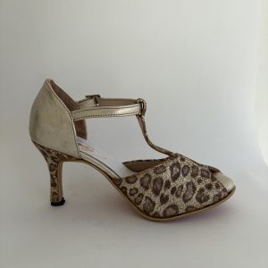 Boca pez animal print y champagne