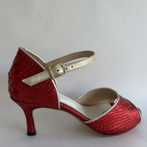 Croco rojo ribete champagne