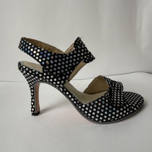Negro c/Lunares plata chicos taco 7.5
