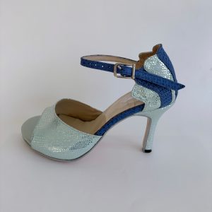 Talón canasta aguamarina azul