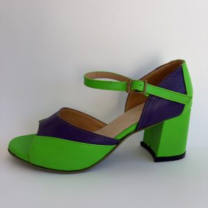 Tríptica violeta y verde